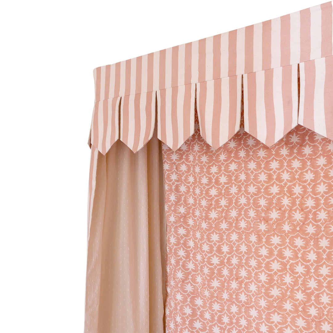 Bed Canopy - Single - Single - Rhubarb Stripe/Palm Grove