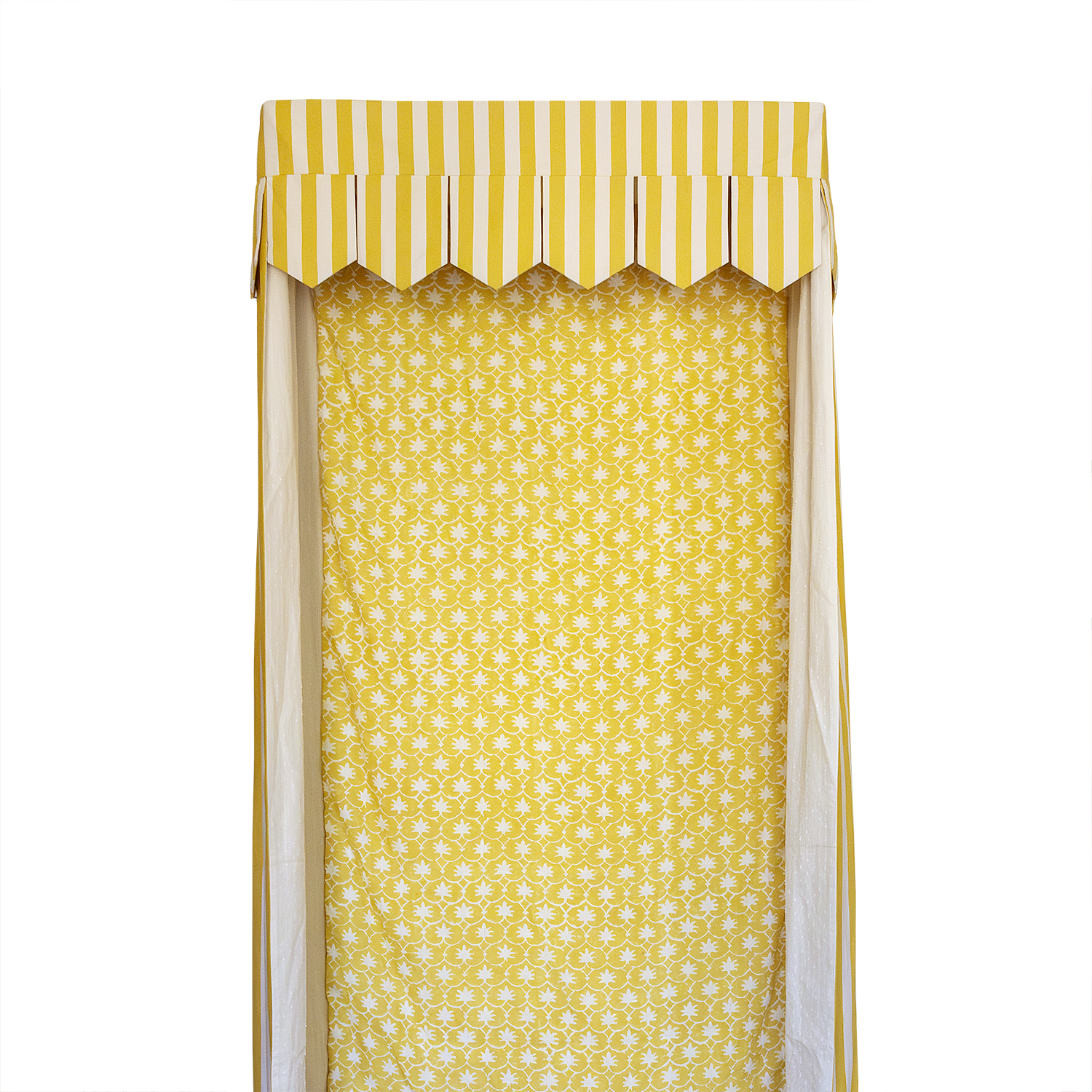 Bed Canopy - Single - Single - Mustard Stripe/Palm Grove