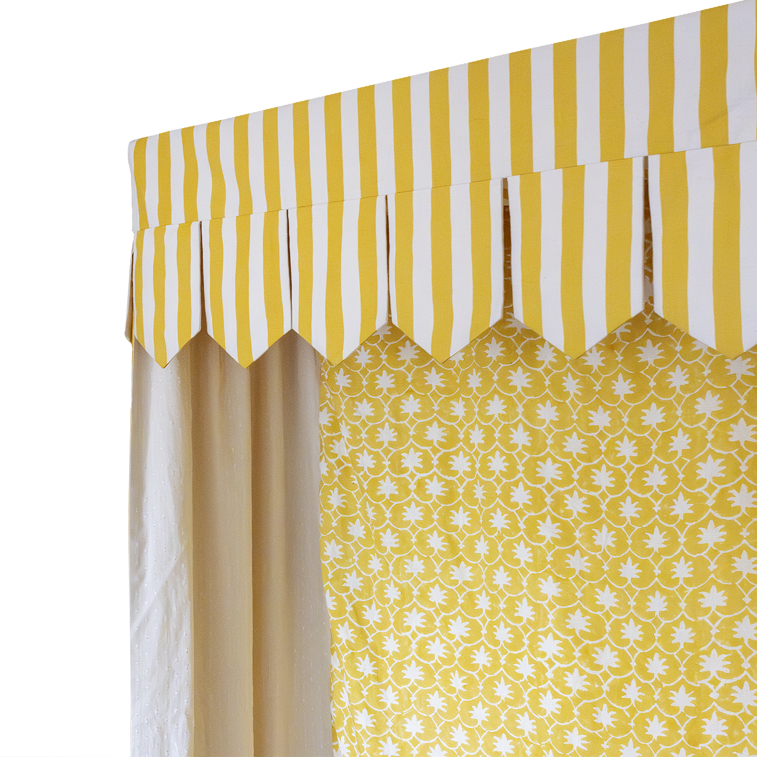 Bed Canopy - Single - Single - Mustard Stripe/Palm Grove