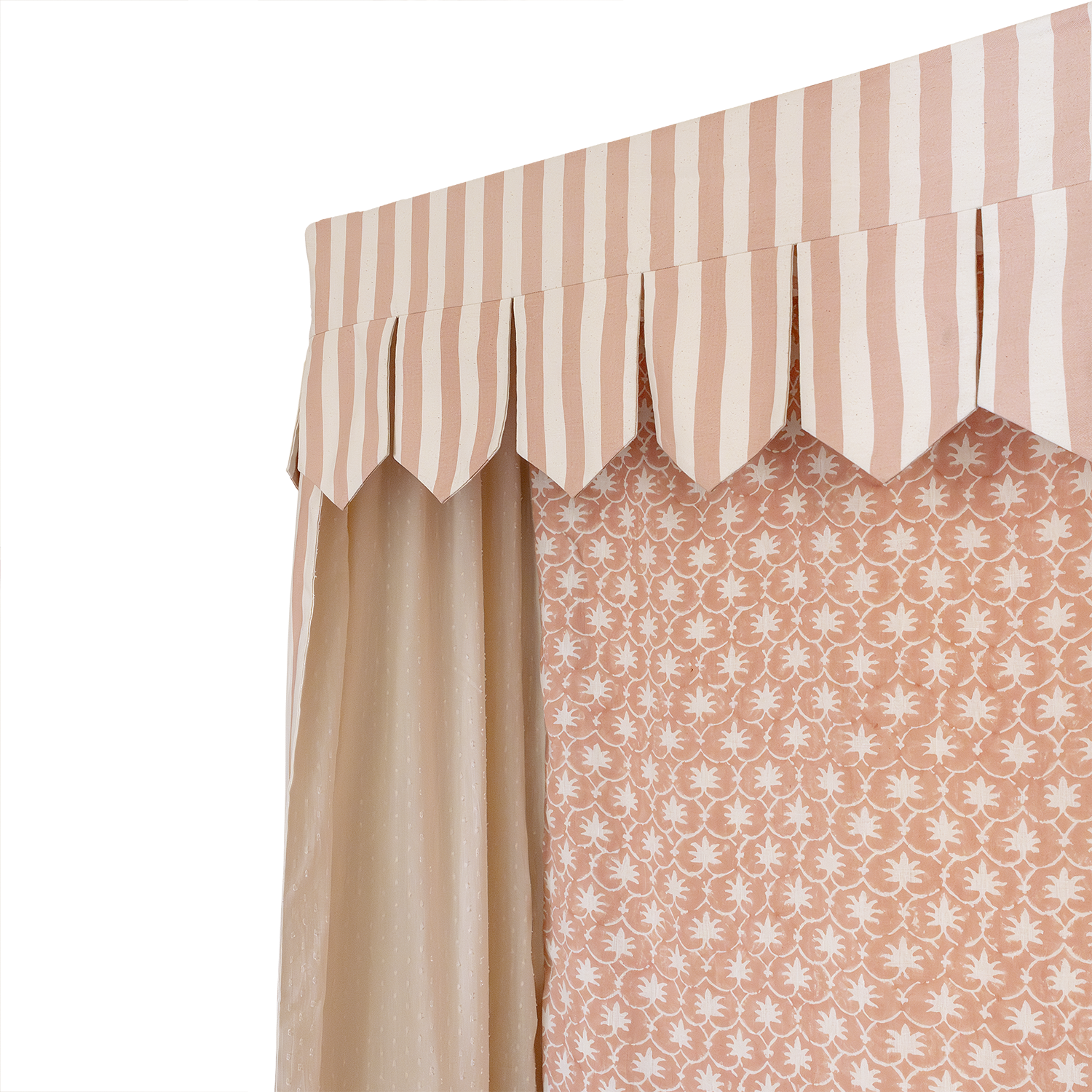 Bed Canopy - Single - Single - Rhubarb Stripe/Palm Grove