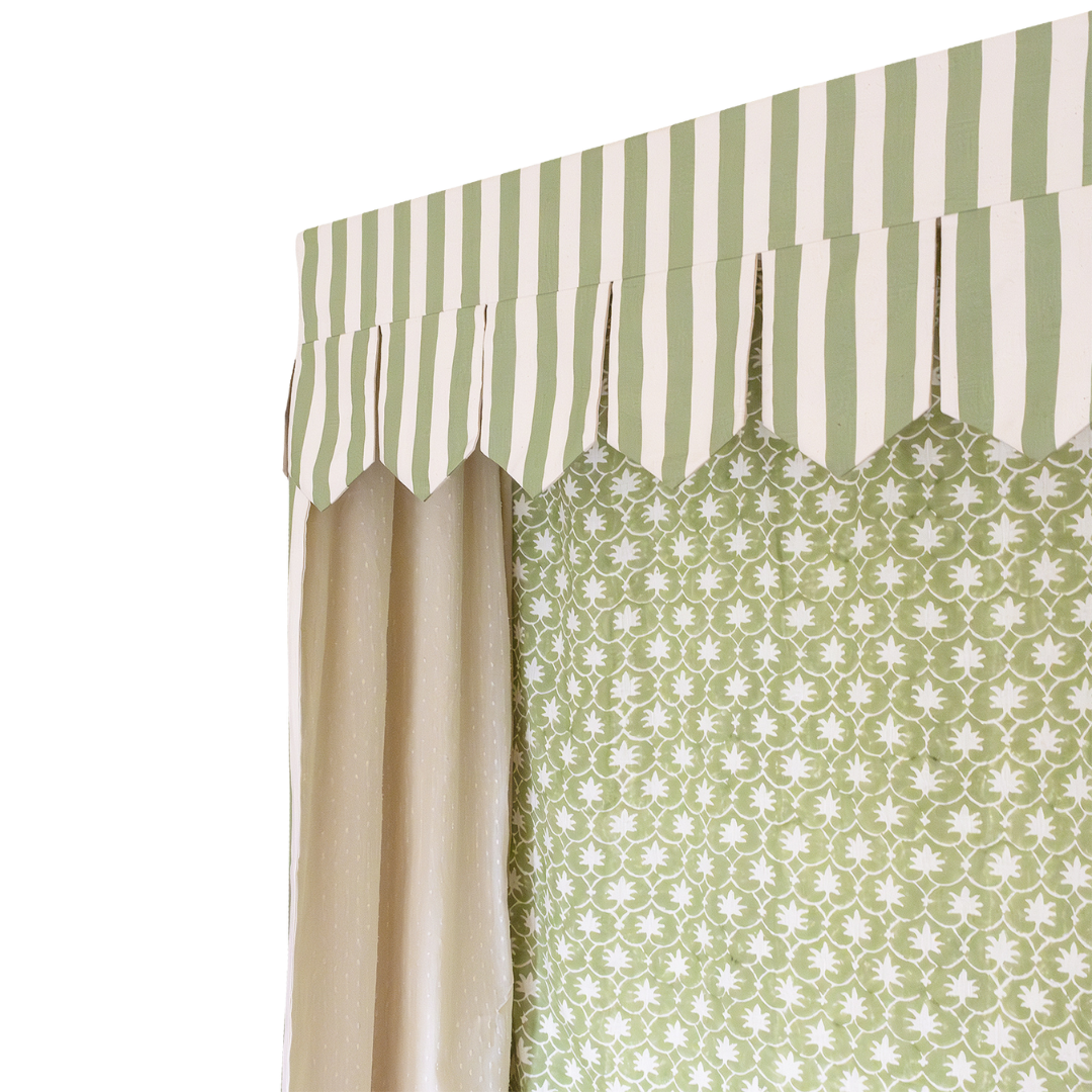 Bed Canopy - Single - Single - Olive Stripe/Palm Grove