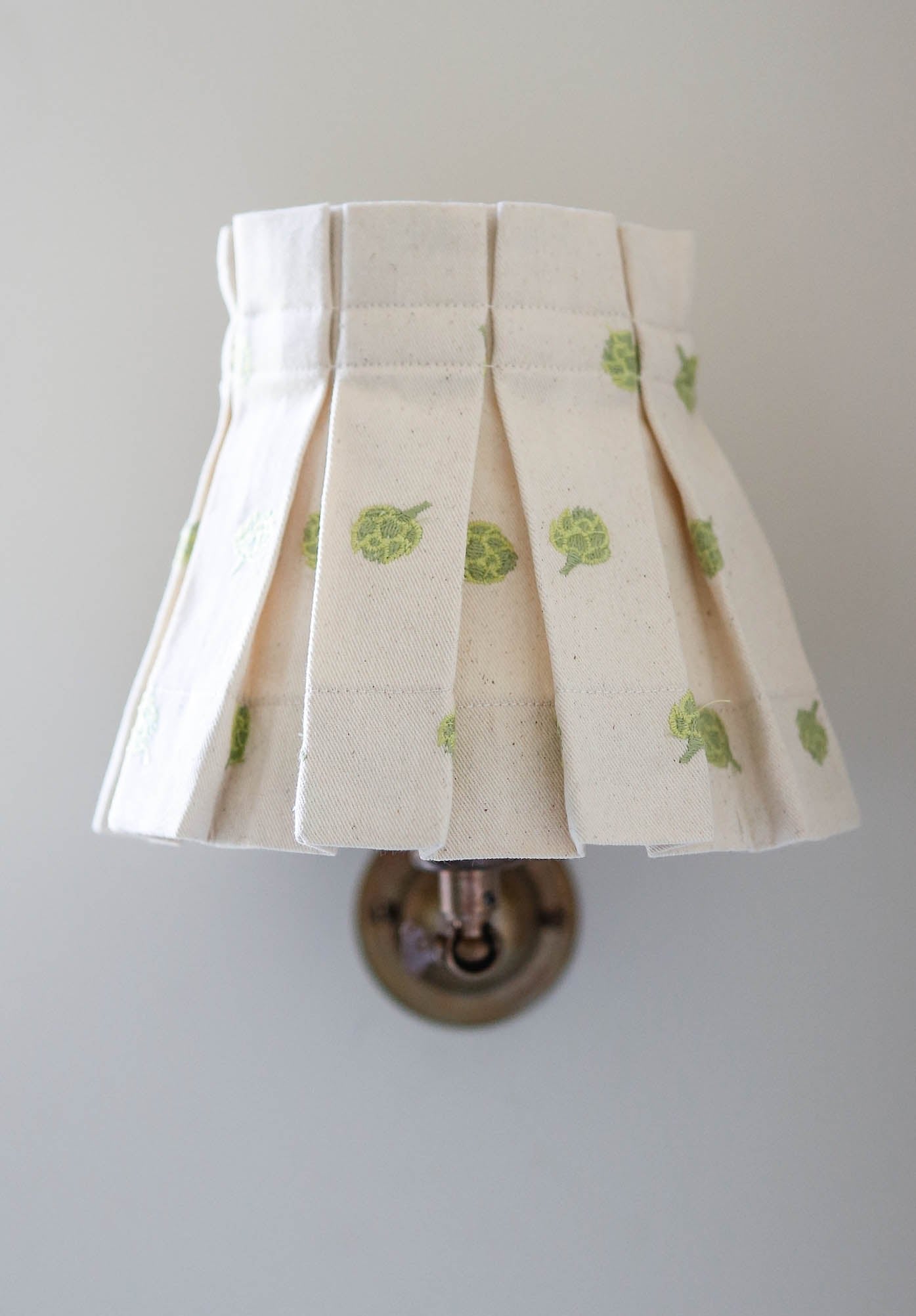 6" Embroidered Artichoke Candle Clip Lampshade - Alice Palmer & Co