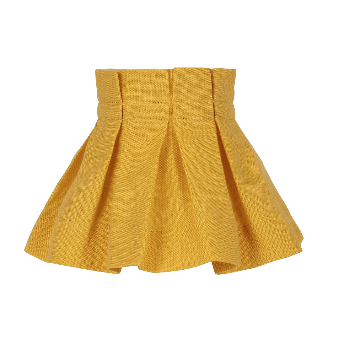 6" Turmeric Linen Loose Box Pleat Lampshade - Alice Palmer & Co