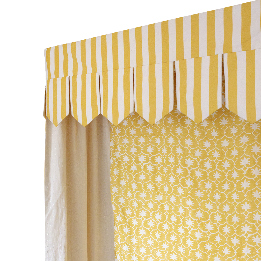 Bed Canopy - Single - Single - Mustard Stripe/Palm Grove