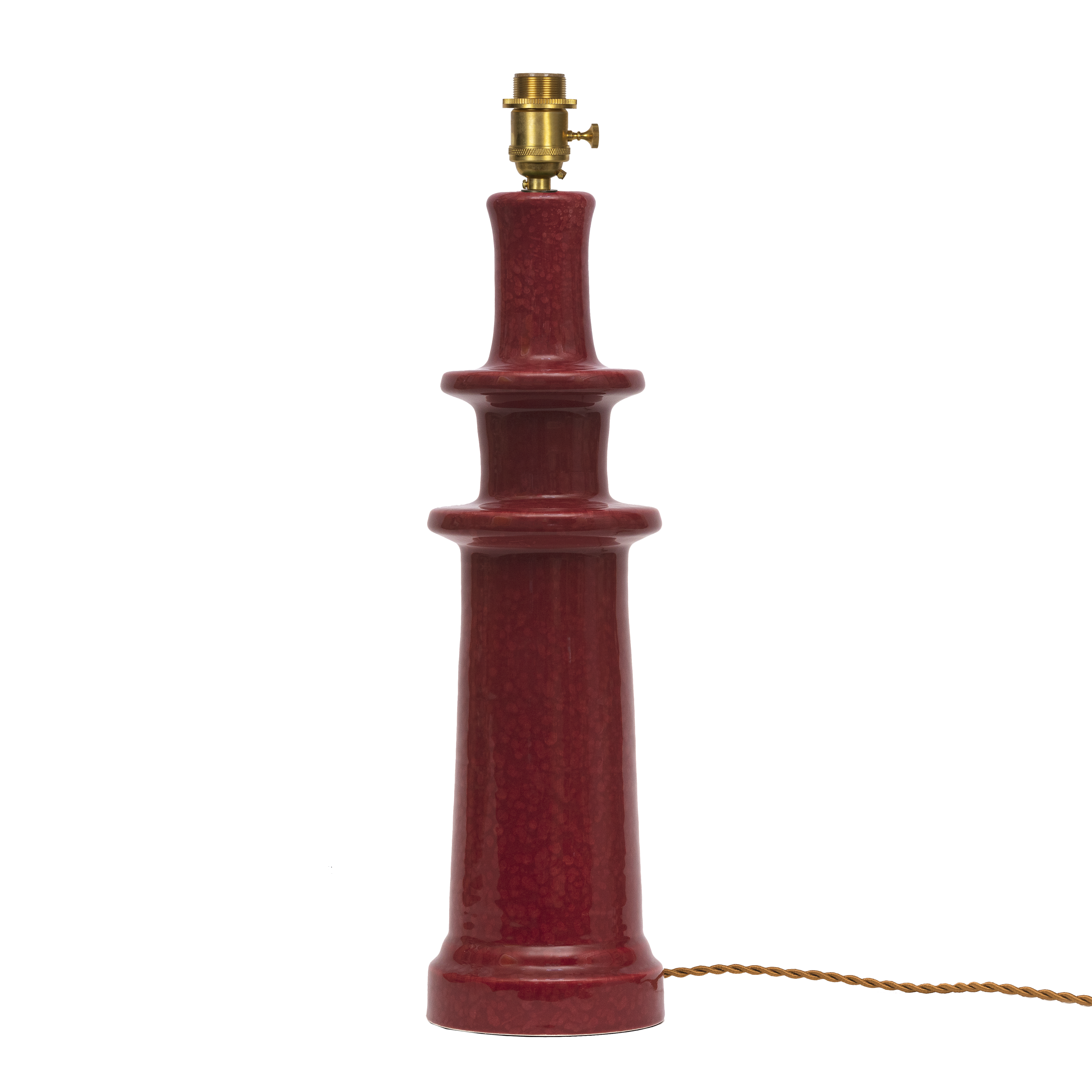 Carmine Red Candlestick Lamp Base