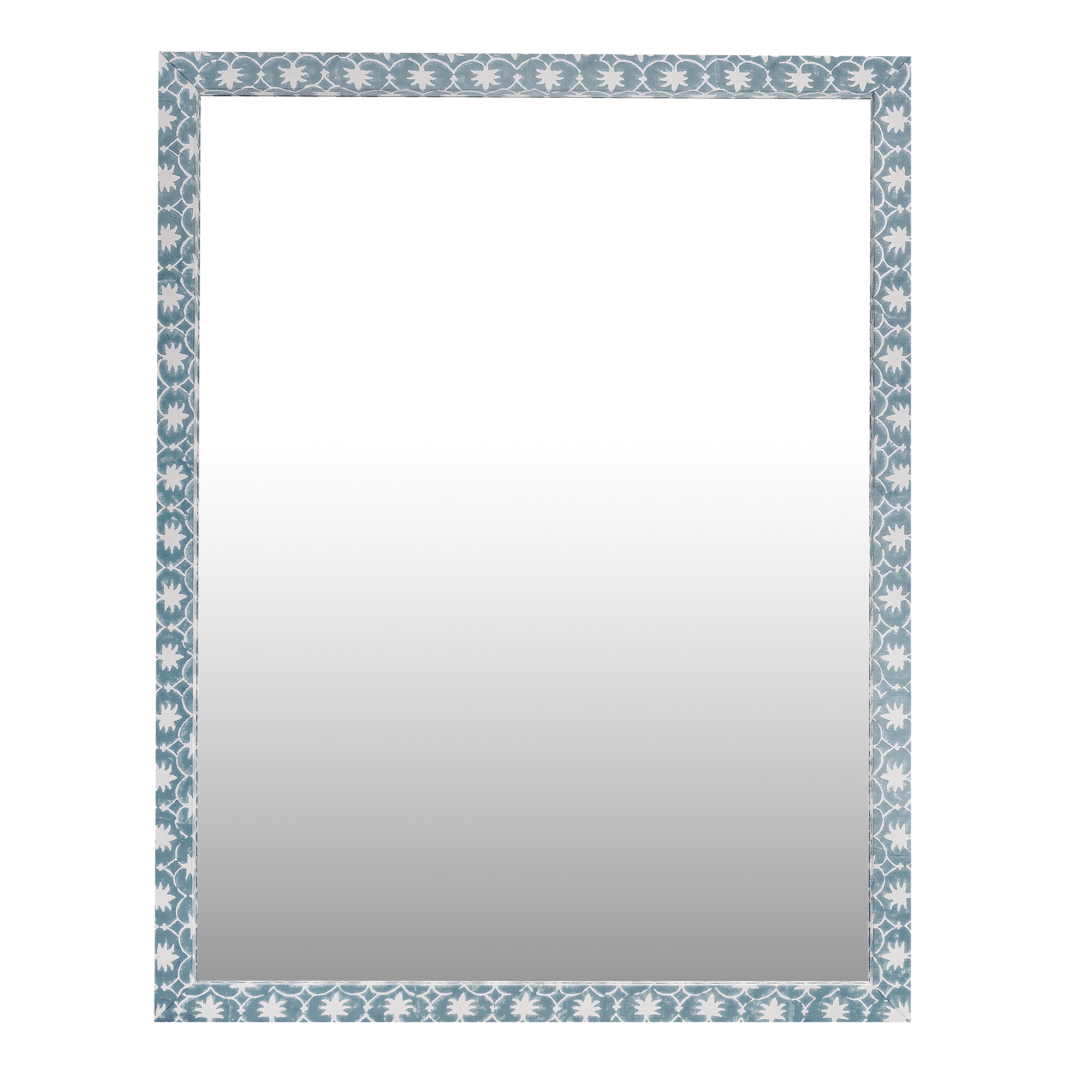 French Blue Palm Grove Inverse Fabric Mirror