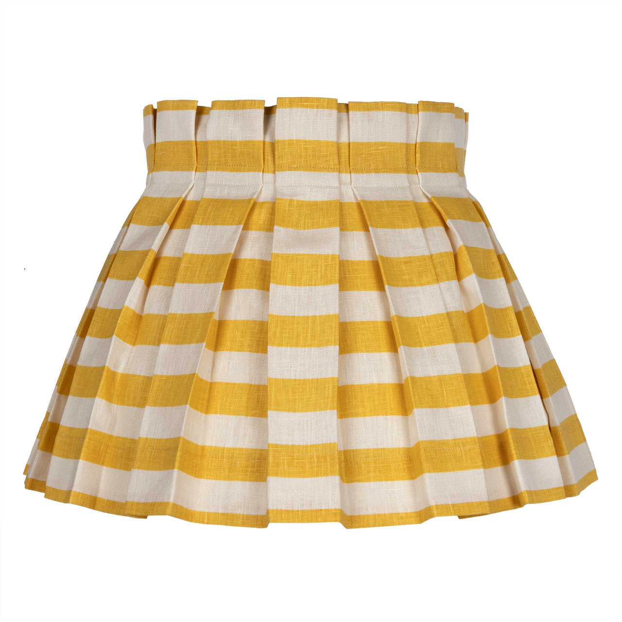 Tangier Mustard Stripe Linen Structured Box Pleat Lampshade