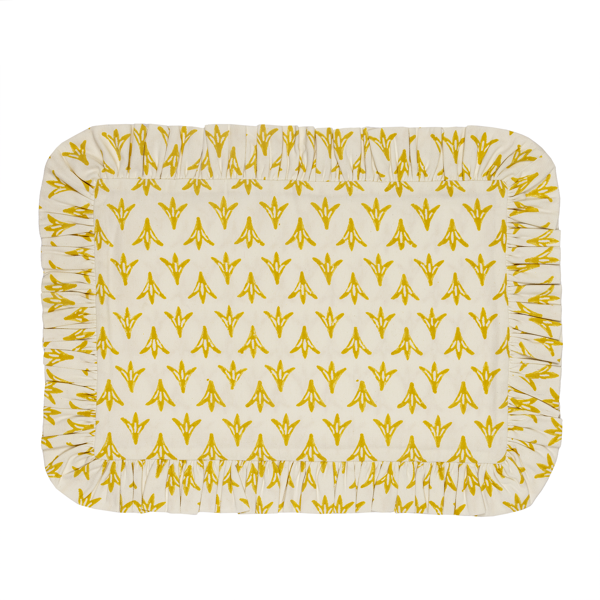 Daffodil Papaya Frilly Placemat - Set of Two