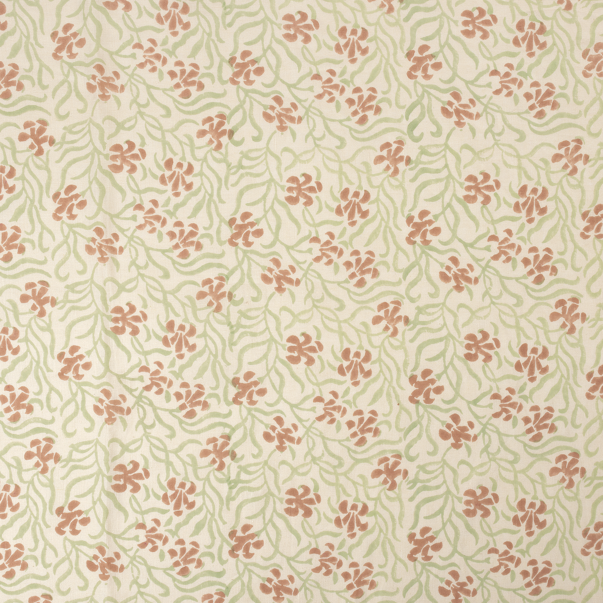 Okra Terracotta Eucalyptus Linen Fabric