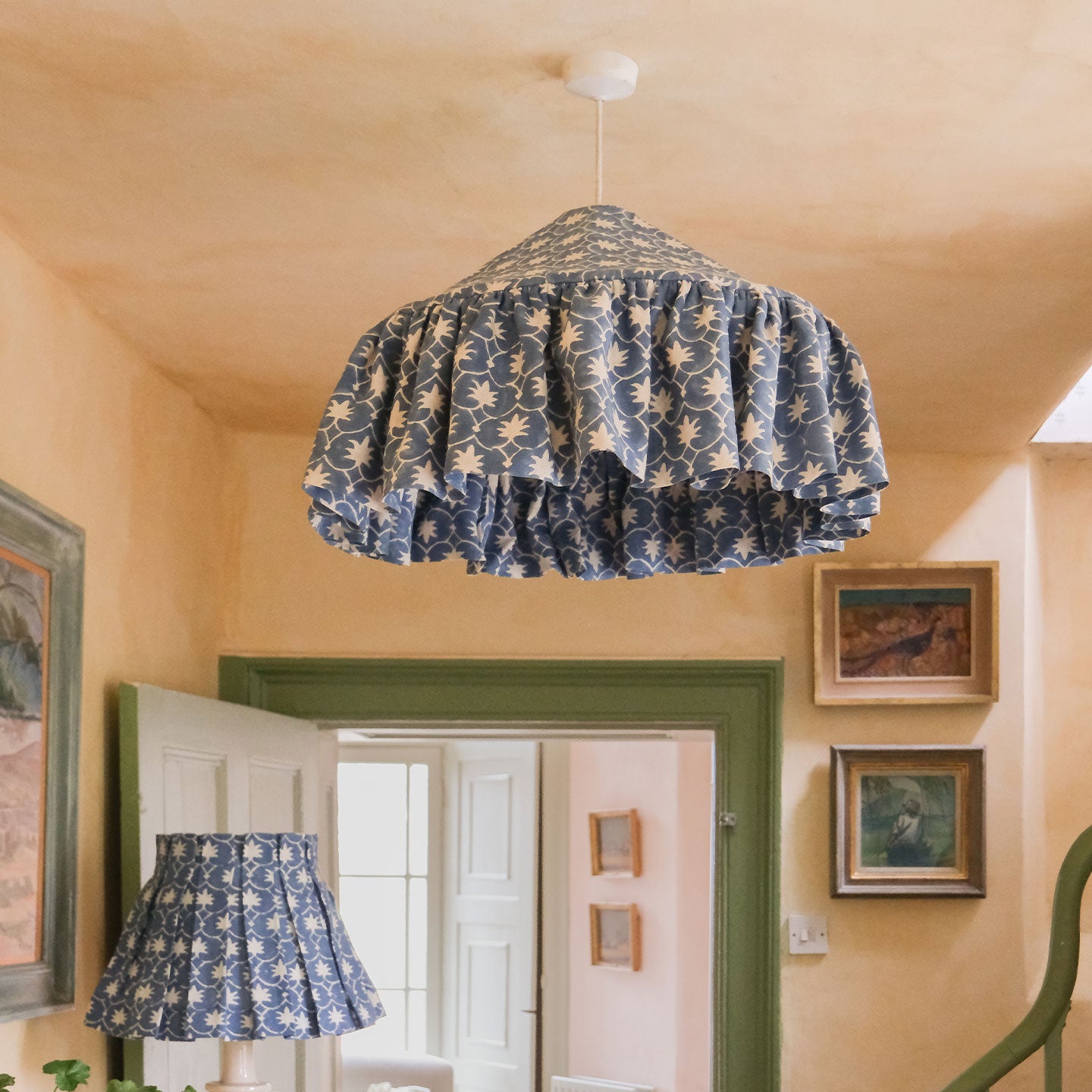 Denim Palm Grove Inverse Linen Pantry Lampshade