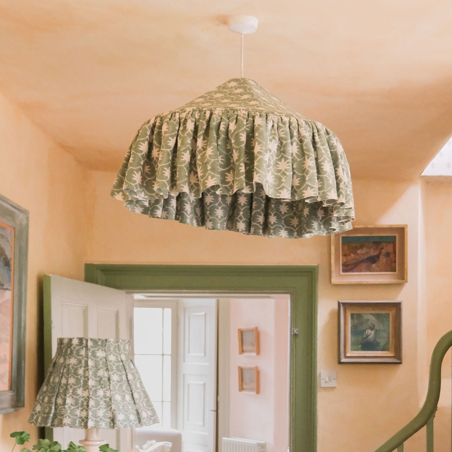 Jade Palm Grove Inverse Linen Pantry Lampshade