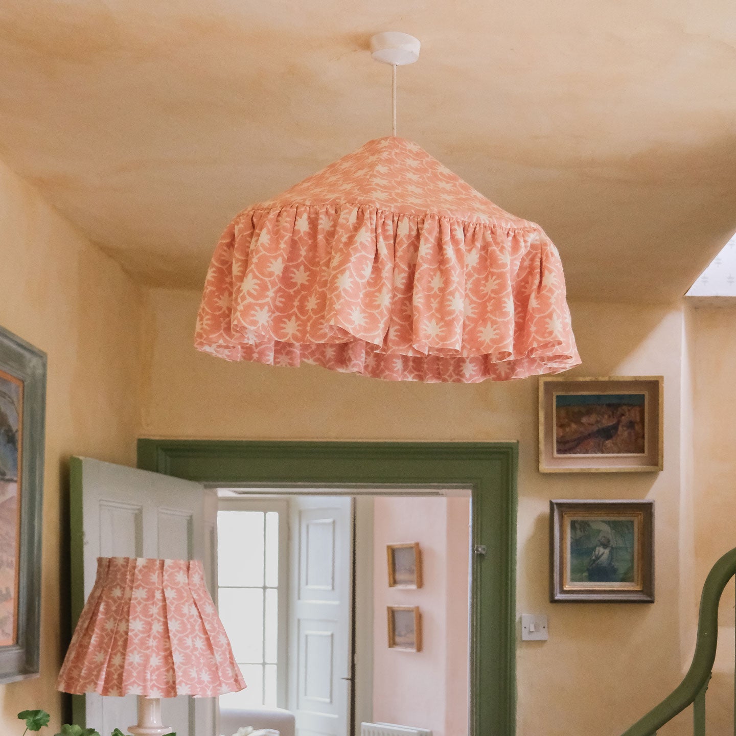 Rhubarb Palm Grove Inverse Linen Pantry Lampshade