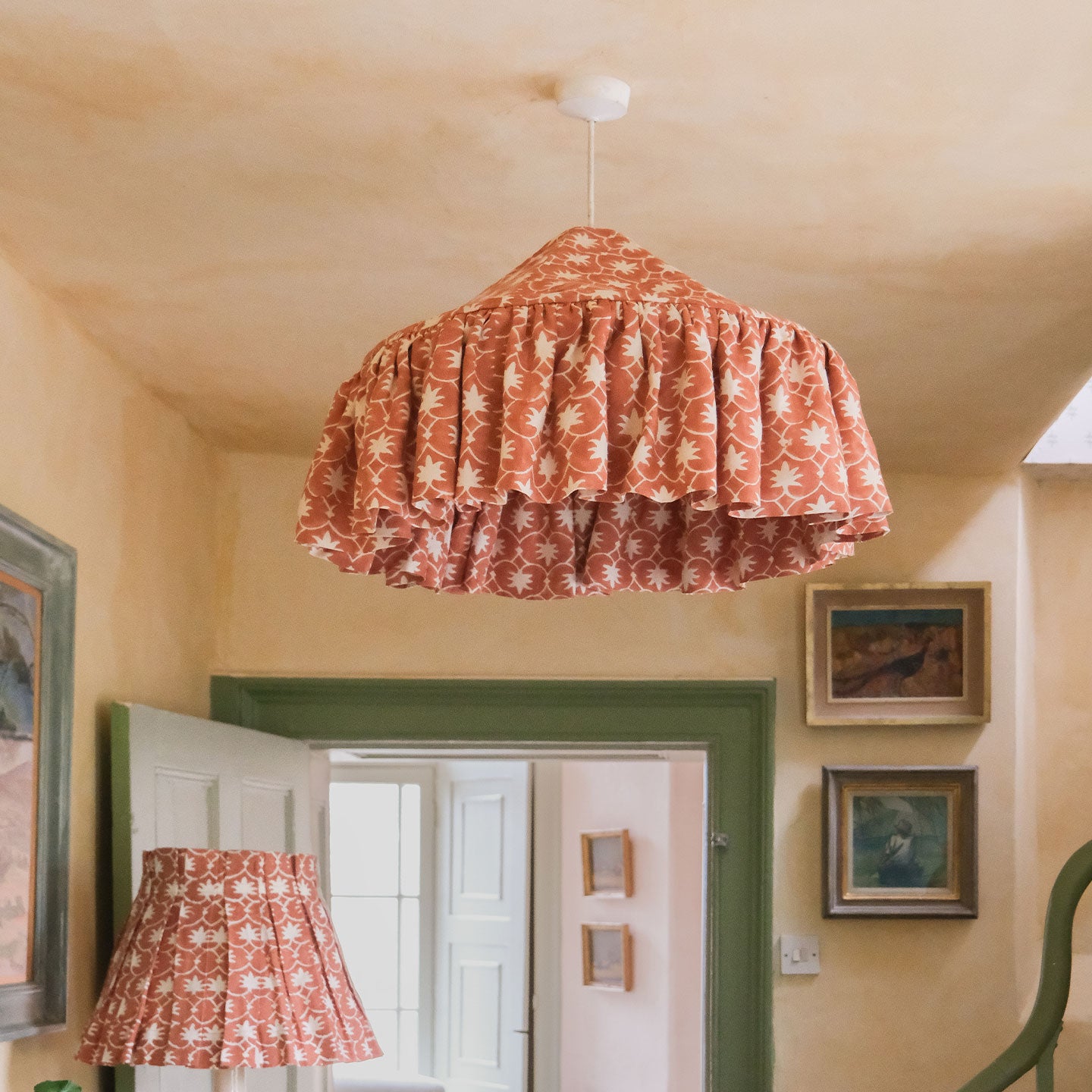 Terracotta Palm Grove Inverse Linen Pantry Lampshade