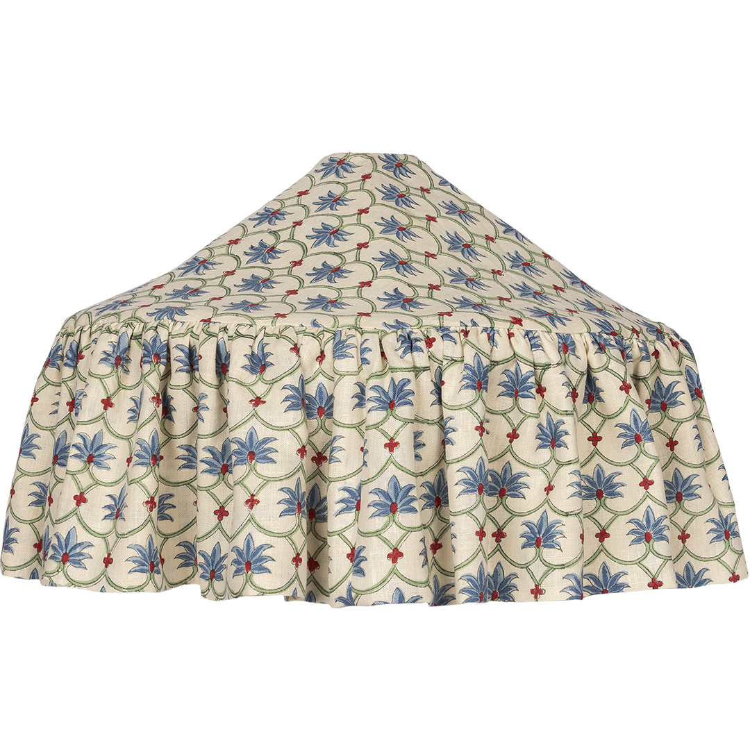 French Blue Palm Grove Linen Pantry Lampshade