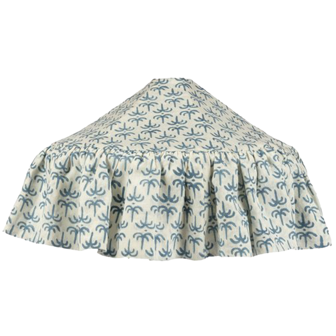 Blue Callaloo Linen Pantry Lampshade