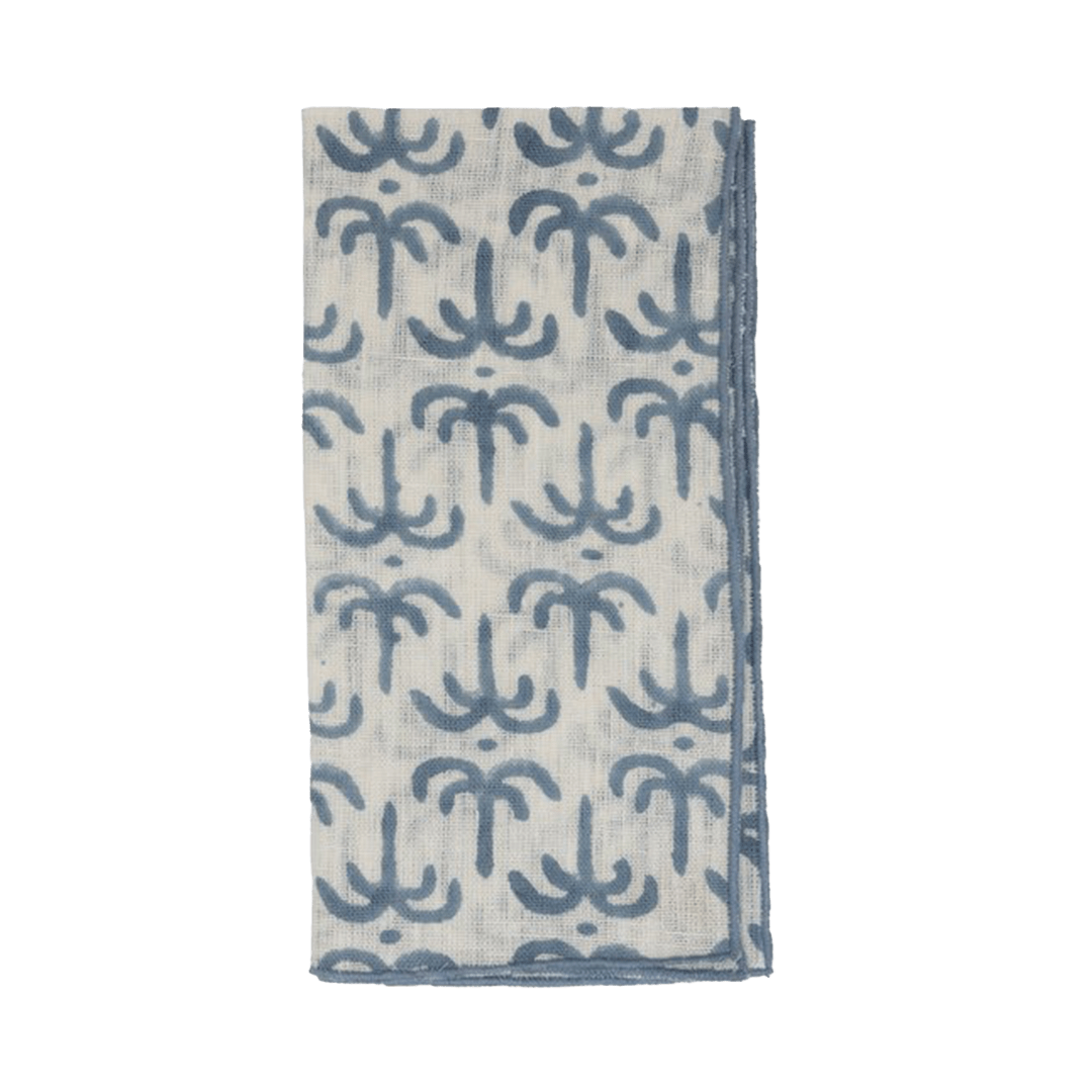 Blue Callaloo Linen Napkins - Set of 4