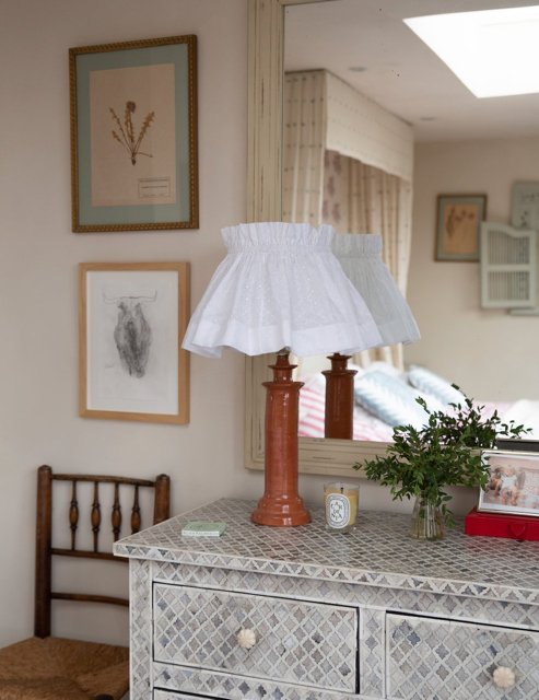 Broderie Trellis Scrunchie Lampshade - Alice Palmer & Co