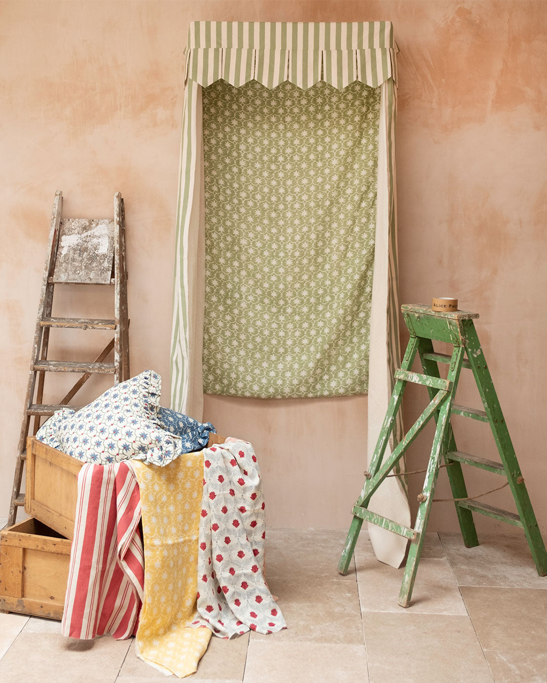 Bed Canopy - Single - Single - Olive Stripe/Palm Grove