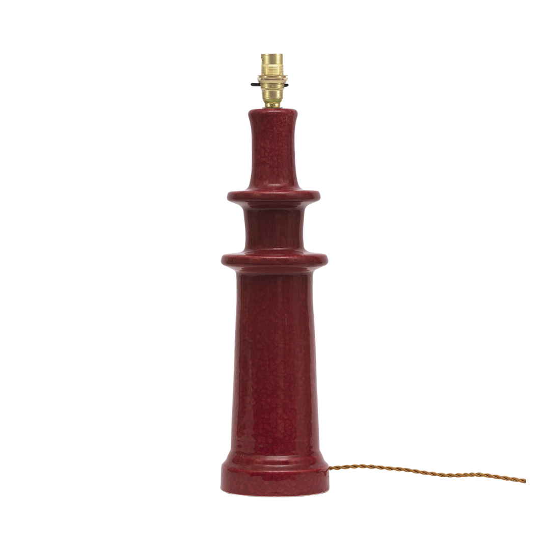 Carmine Red Candlestick Lamp Base