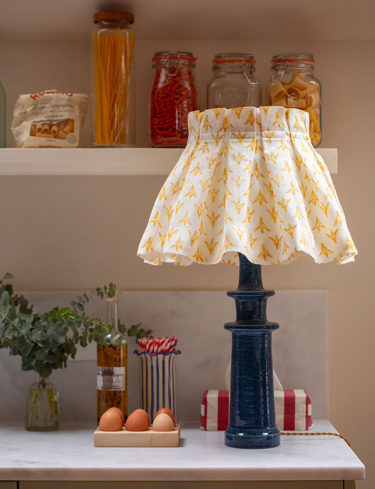 Daffodil Papaya Linen Loose Box Pleat Lampshade