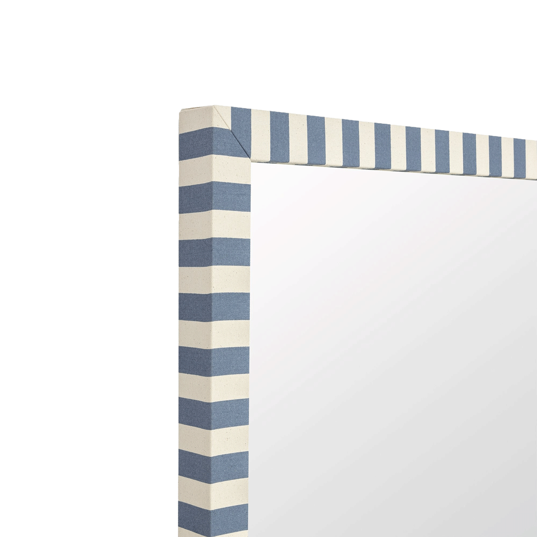 Denim Striped Fabric Mirror