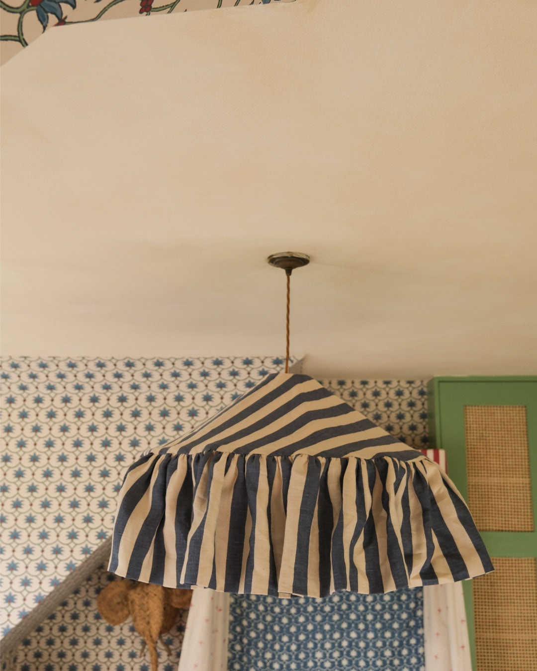 Tangier Denim Stripe Linen Pantry Lampshade