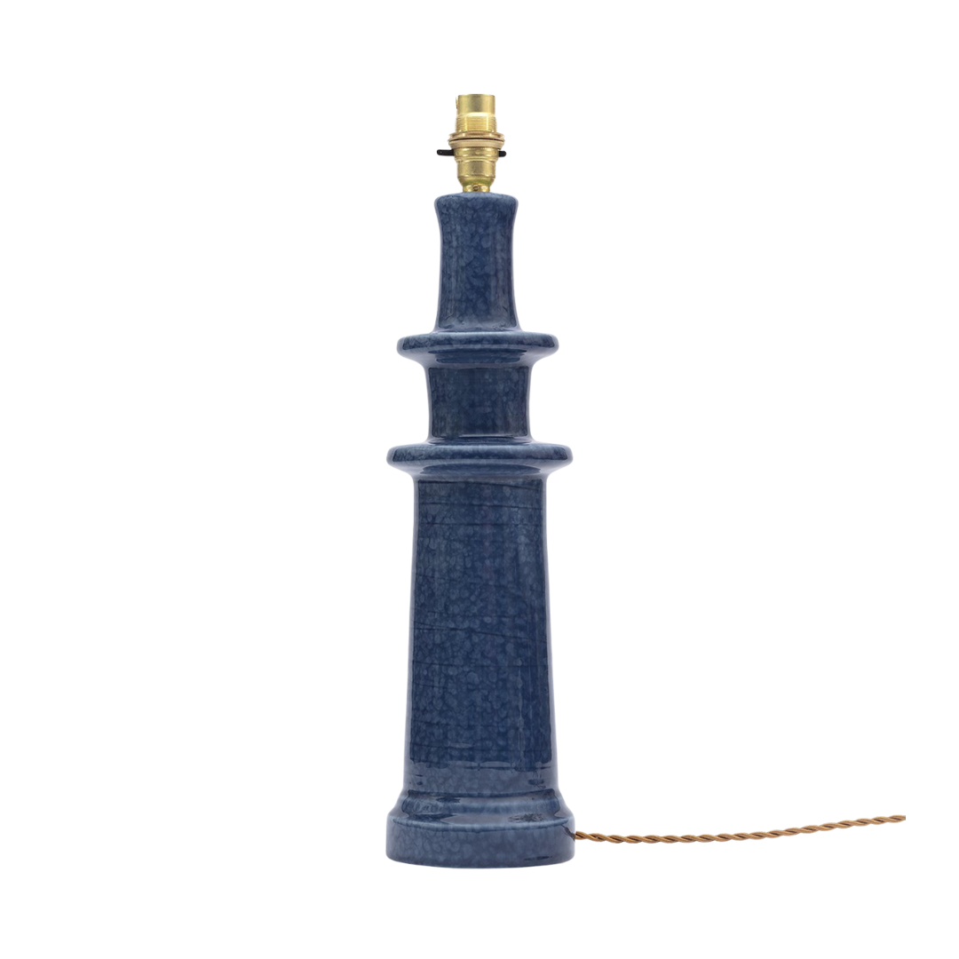 Egyptian Blue Candlestick Lamp Base