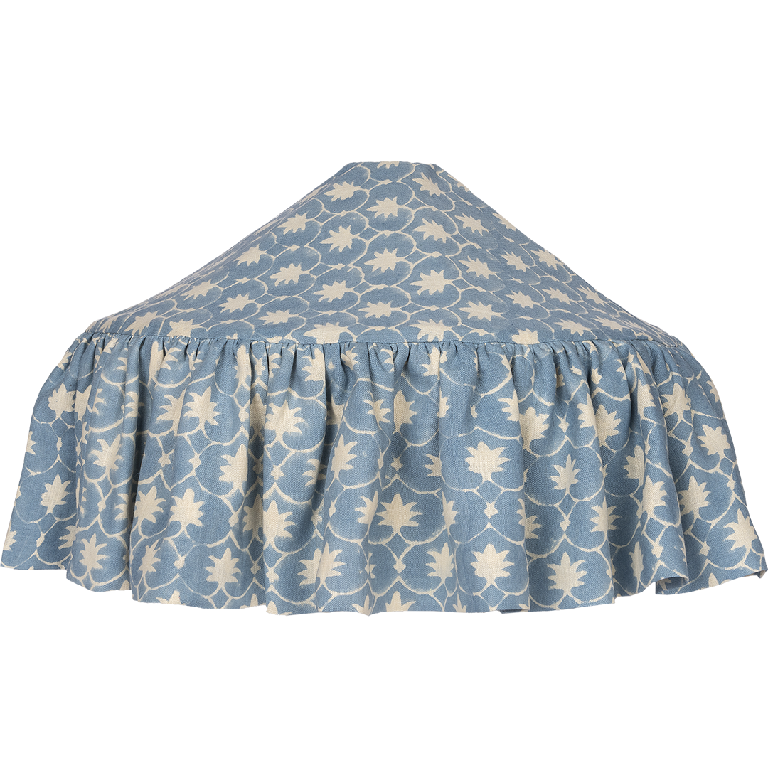 French Blue Palm Grove Inverse Linen Pantry Lampshade