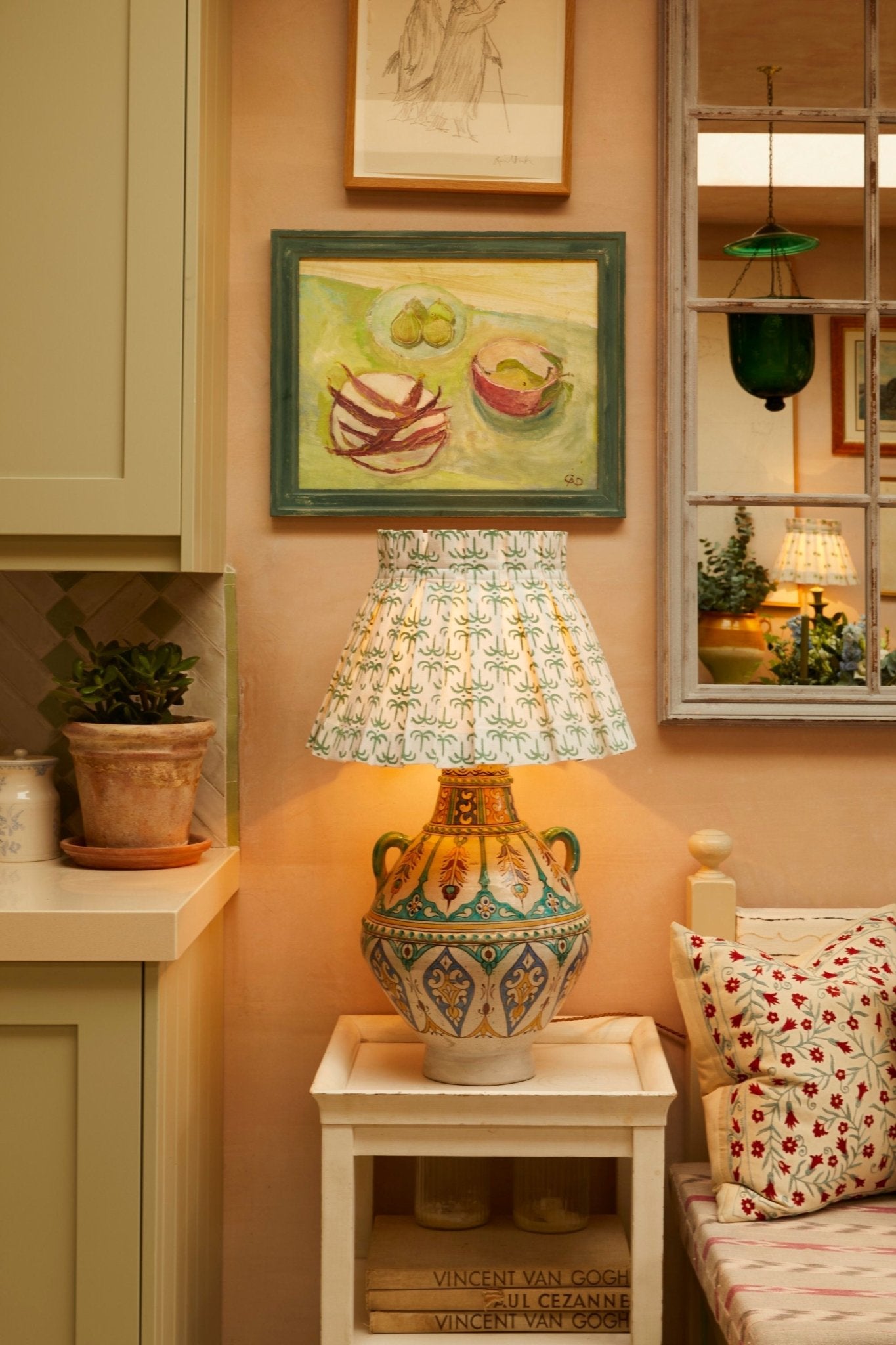 Green Callaloo Cotton Box Pleat Lampshade - Alice Palmer & Co