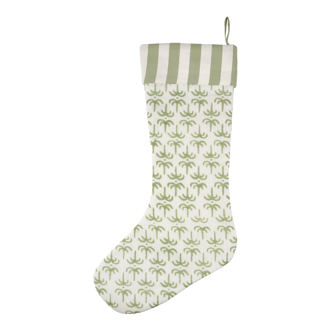 Green Callaloo Linen Stocking