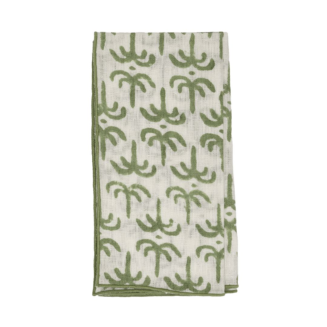 Green Callaloo Linen Napkins - Set of 4