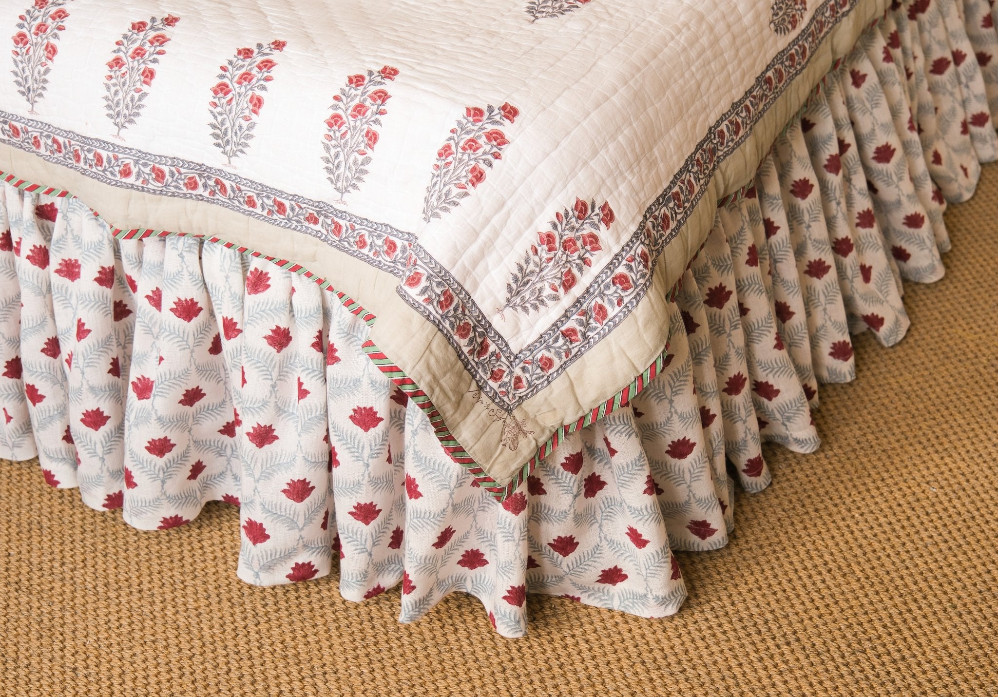 Lotus Linen Ruffle Bed Valance - Alice Palmer & Co