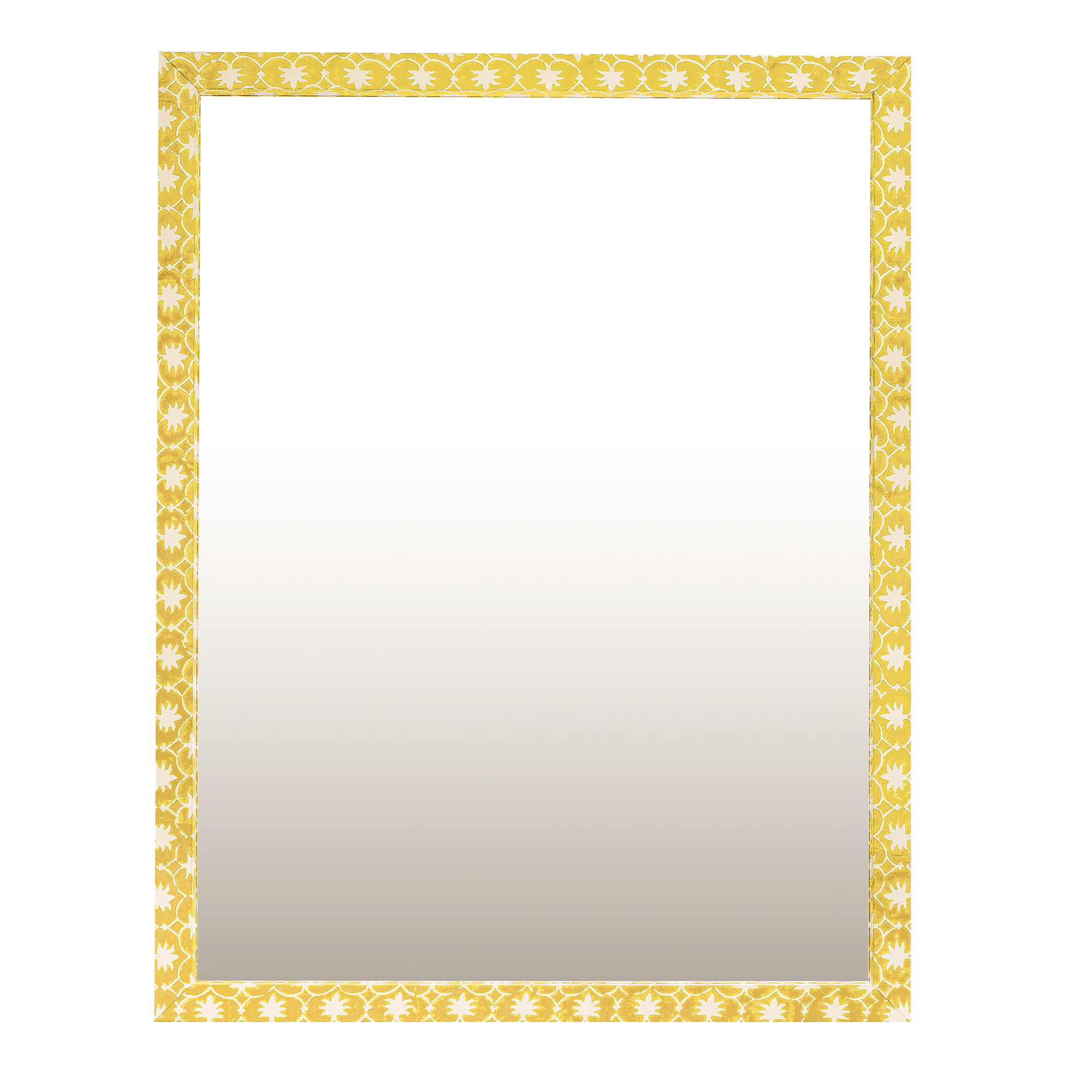 Mustard Palm Grove Inverse Fabric Mirror