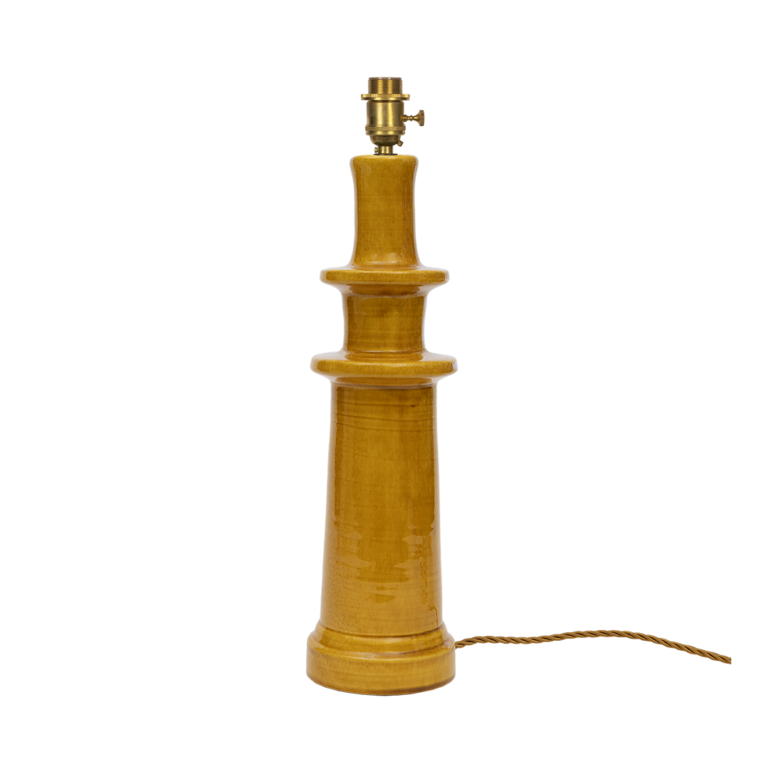 Mustard Candlestick Lamp Base