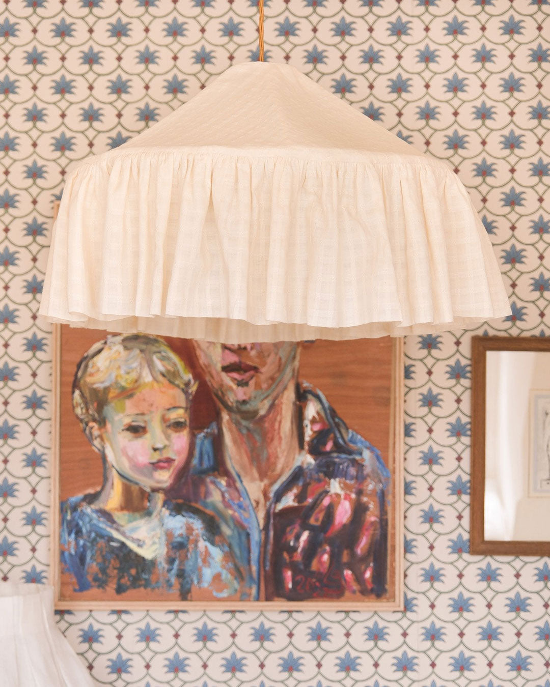 Checked Cheesecloth Pantry Lampshade