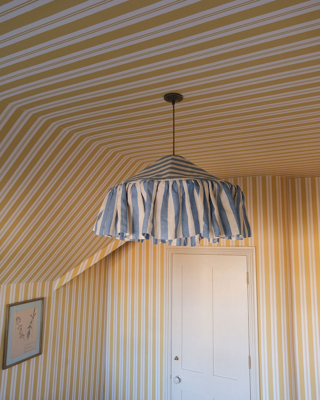 Tangier Iceberg Stripe Linen Pantry Lampshade