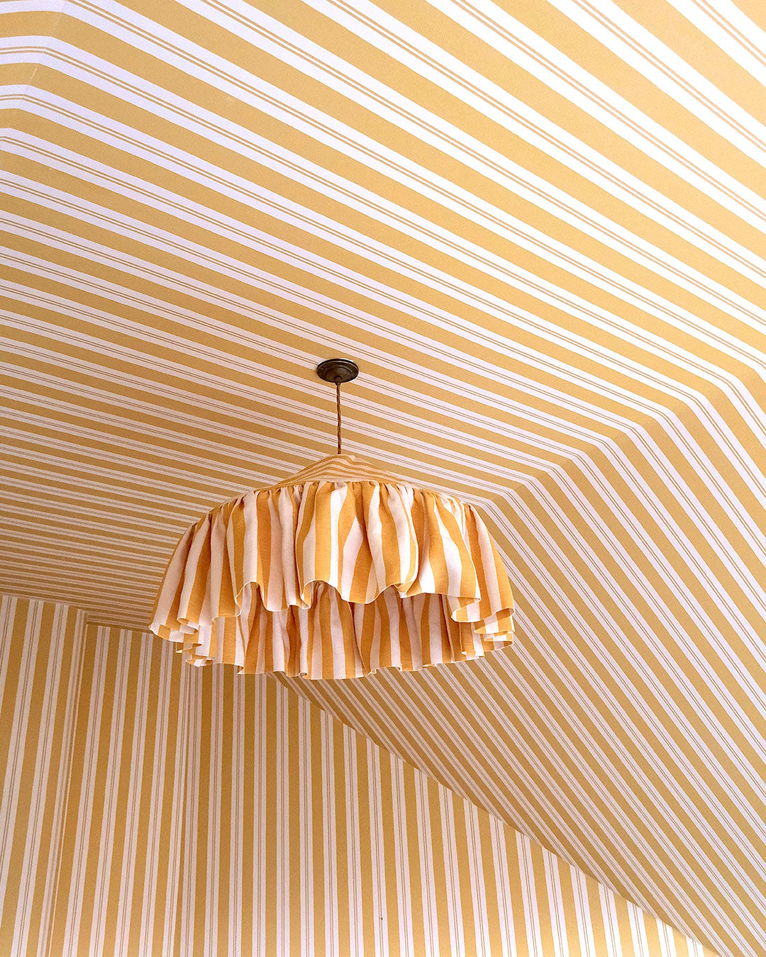 Tangier Mustard Stripe Linen Pantry Lampshade