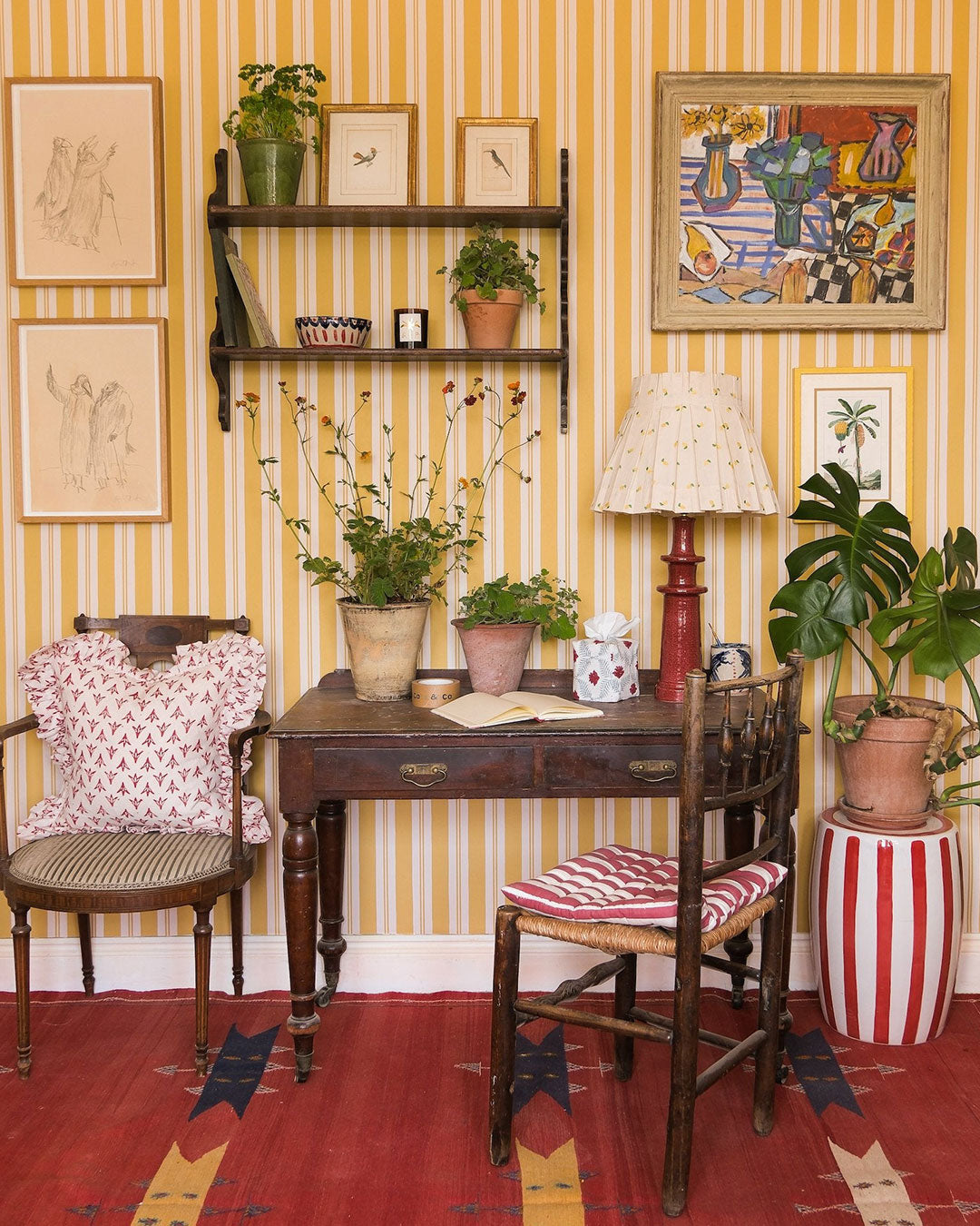 Raj Mustard Stripe Wallpaper