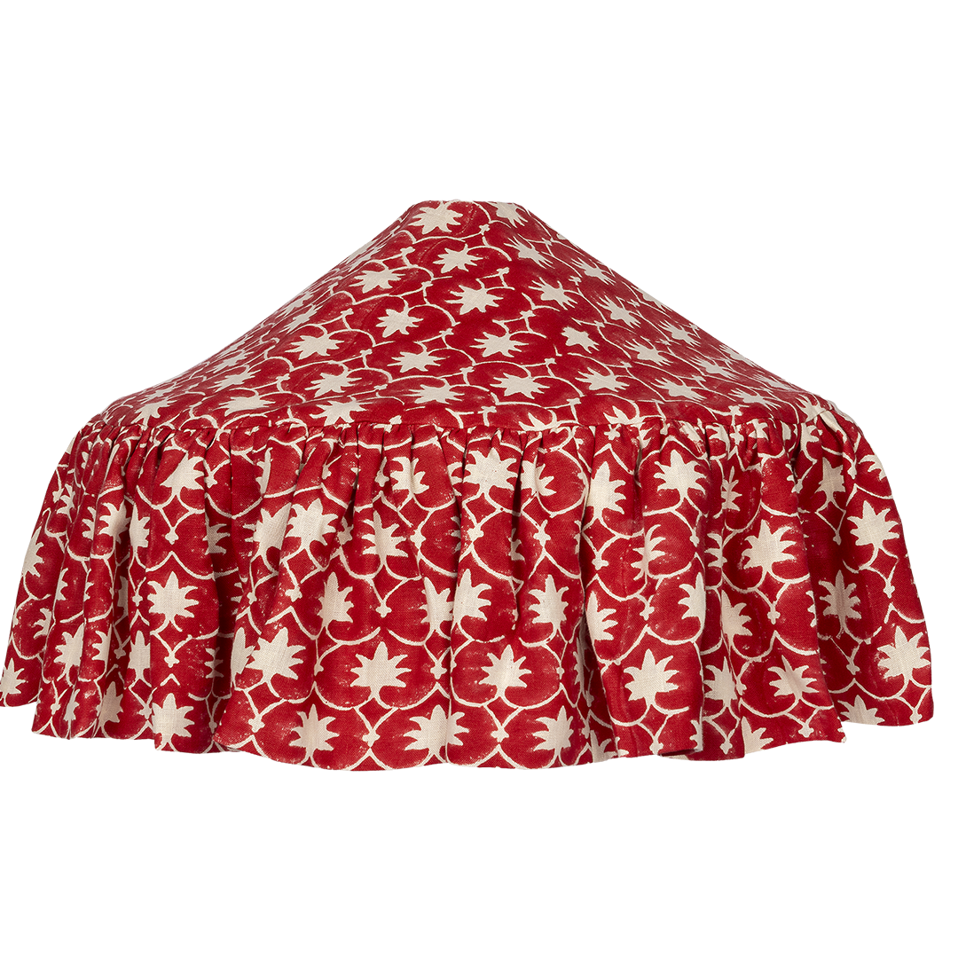 Red Palm Grove Inverse Linen Pantry Lampshade