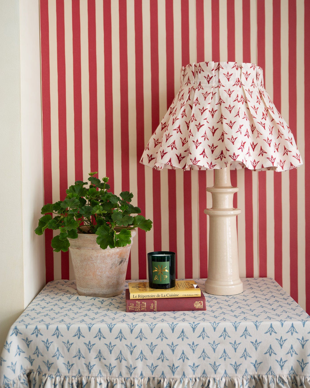 Tangier Red Stripe Wallpaper