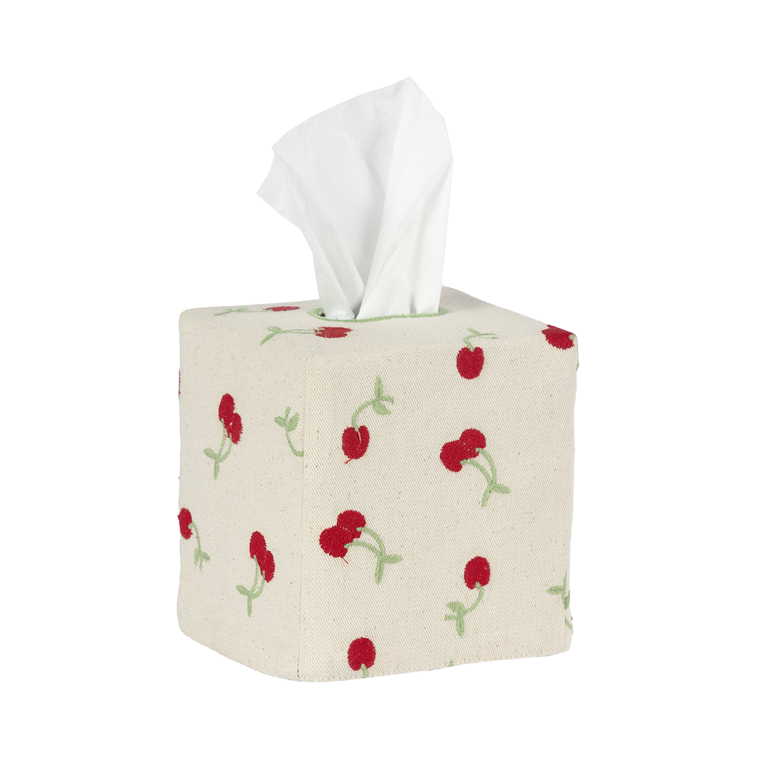 Square Embroidered Tissue Box Cover