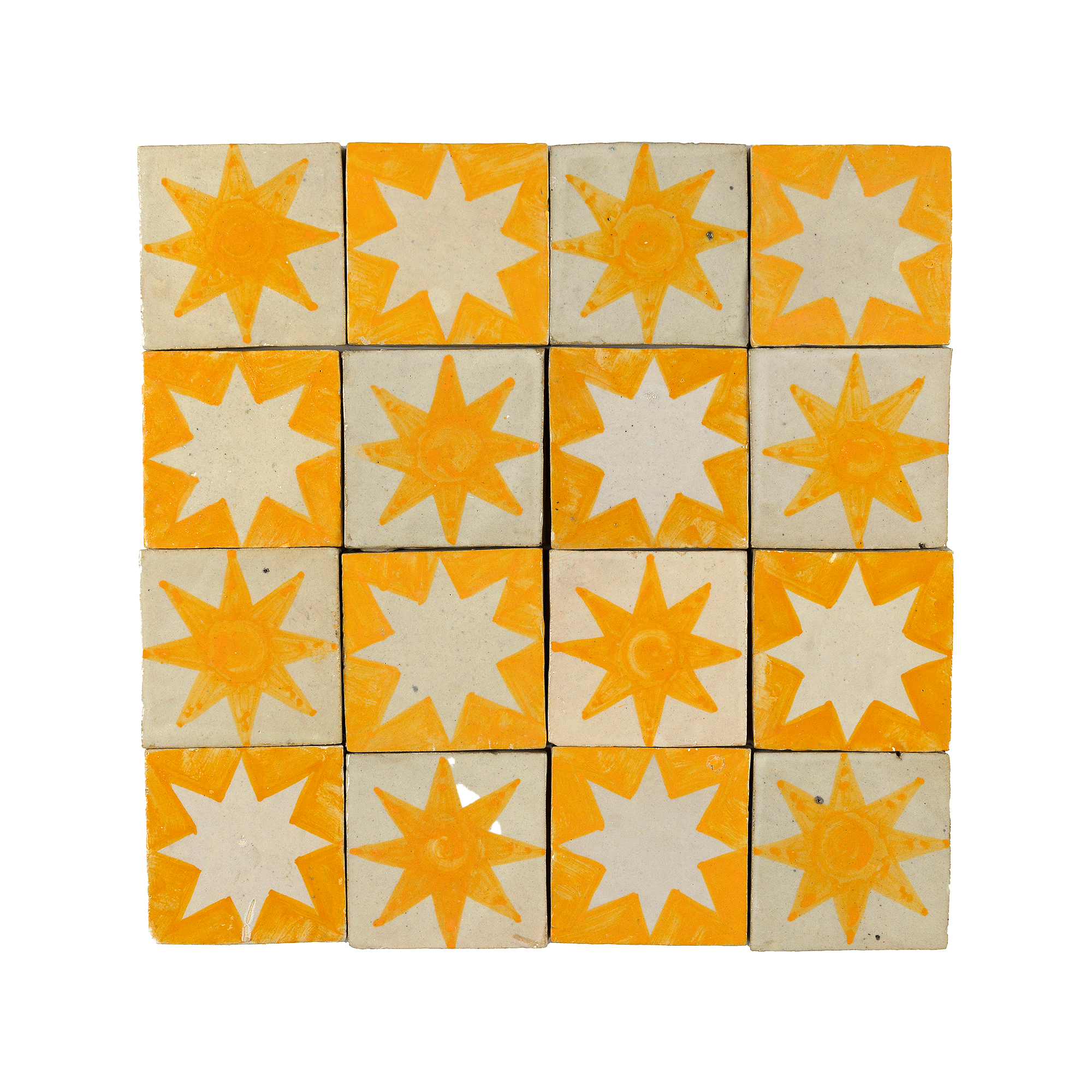 Cream on Yellow Star Tile m²