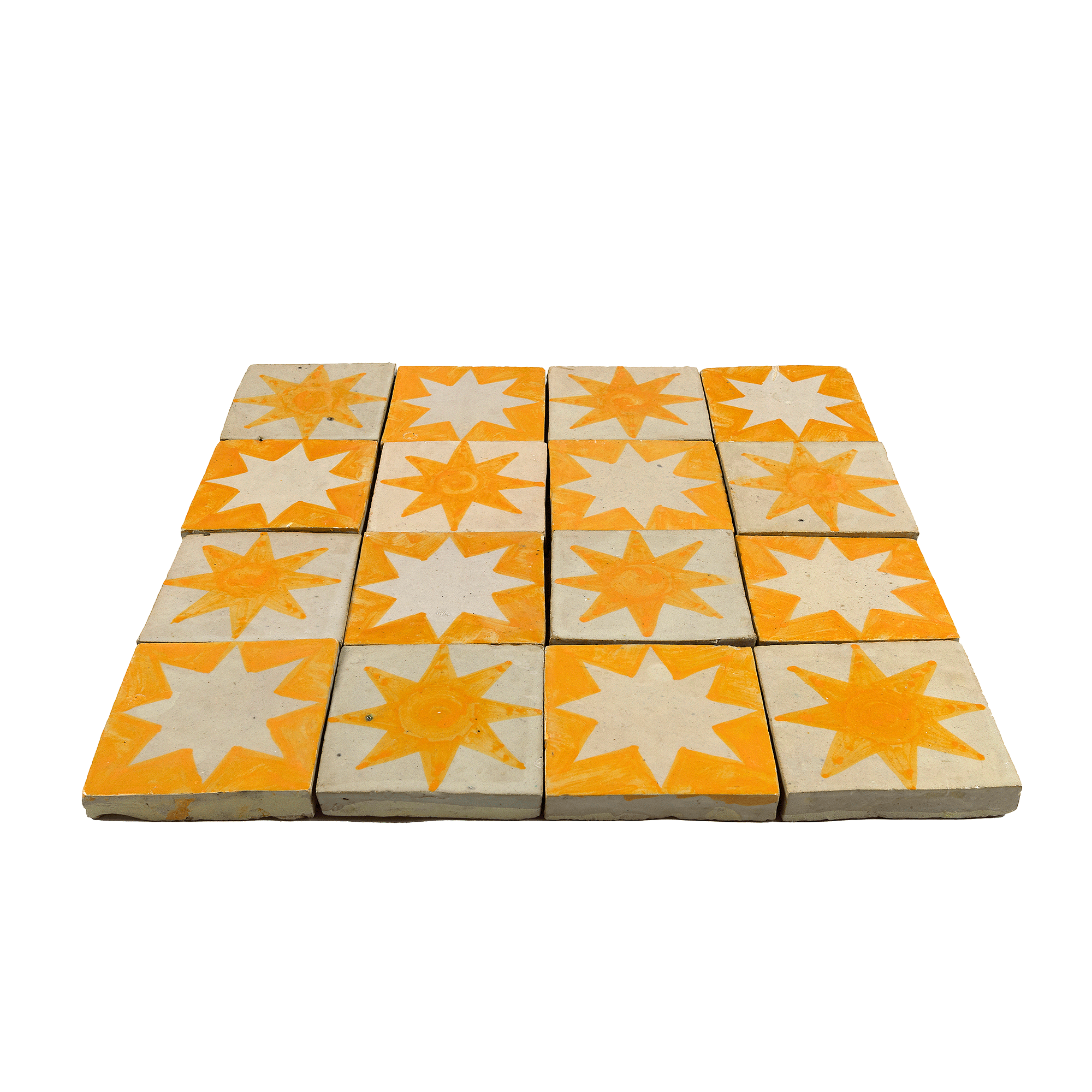 Yellow on Cream Star Tile m²