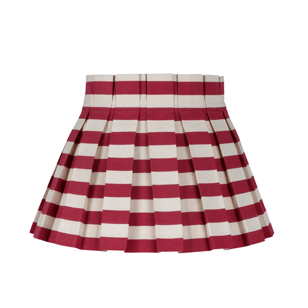 Tangier Red Stripe Box Pleat Lampshade