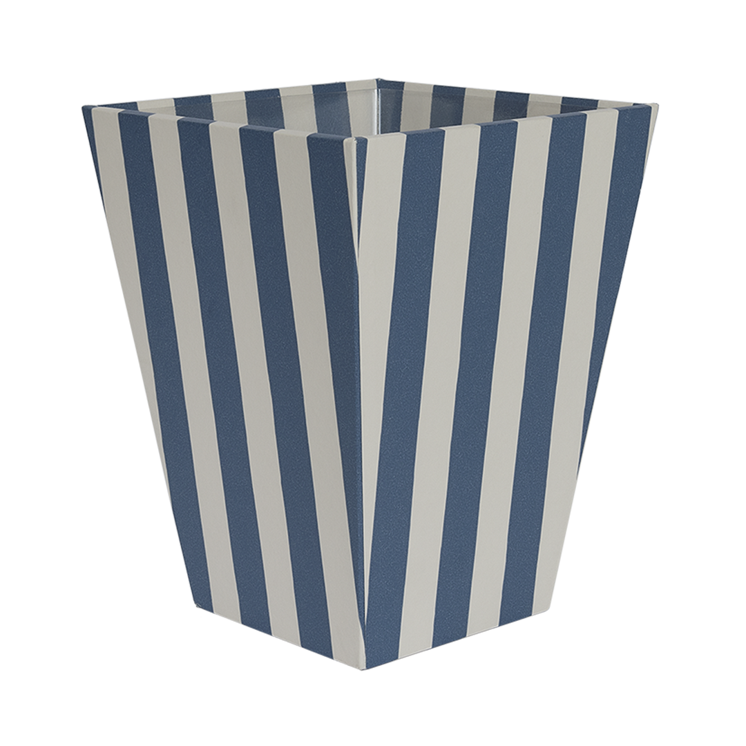 Tangier Denim Stripe Waste Paper Bin