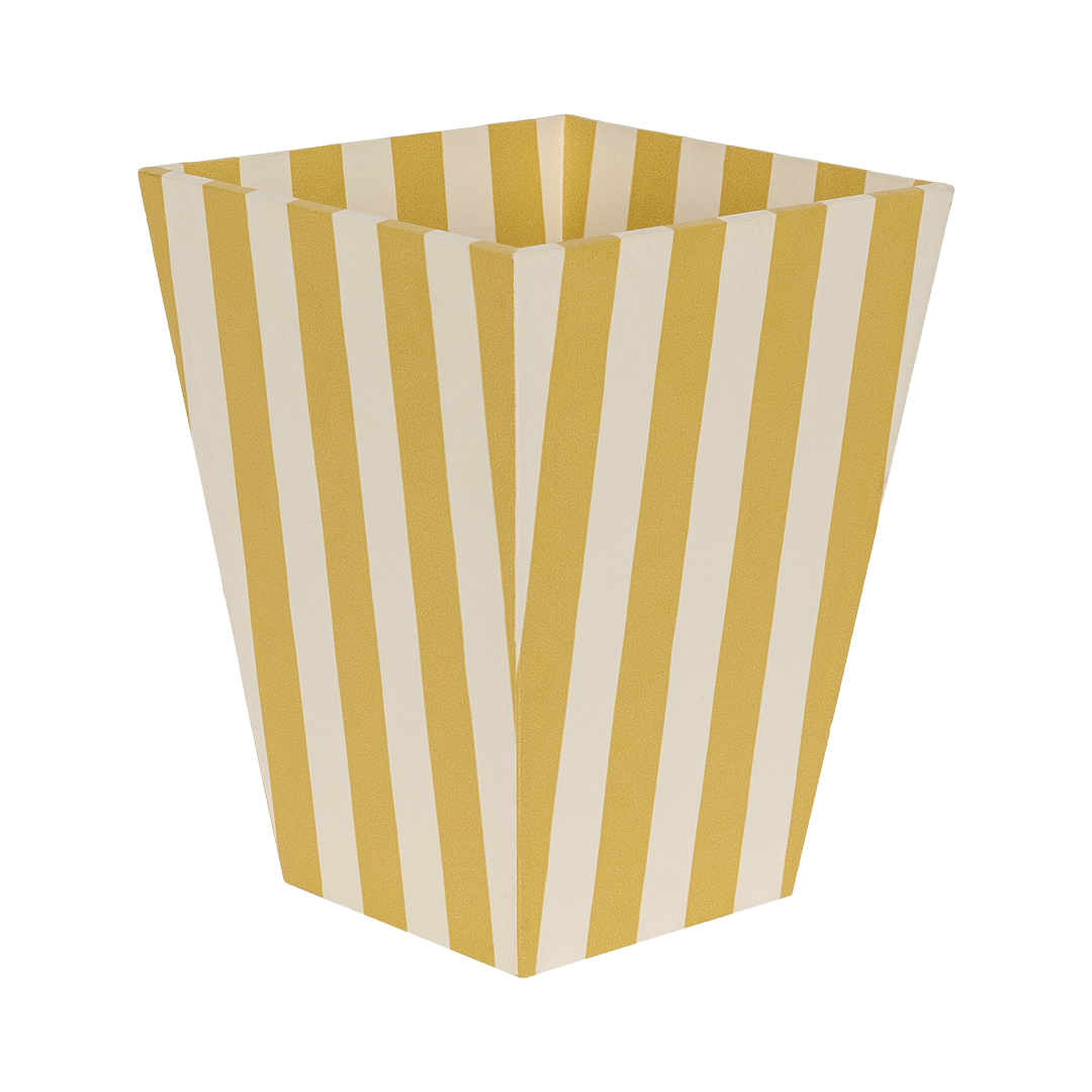 Tangier Mustard Stripe Waste Paper Bin