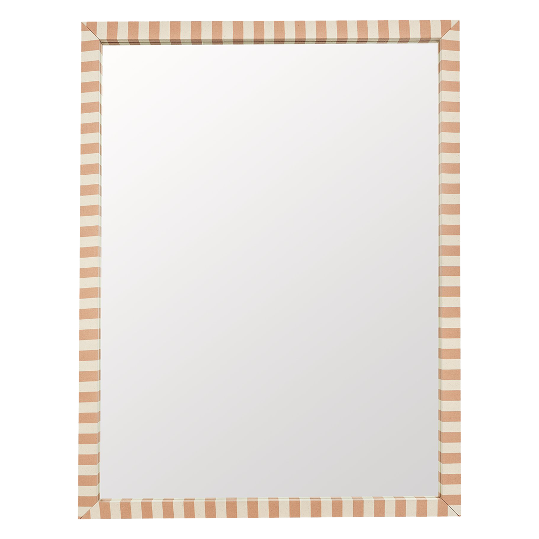 Rhubarb Striped Fabric Mirror