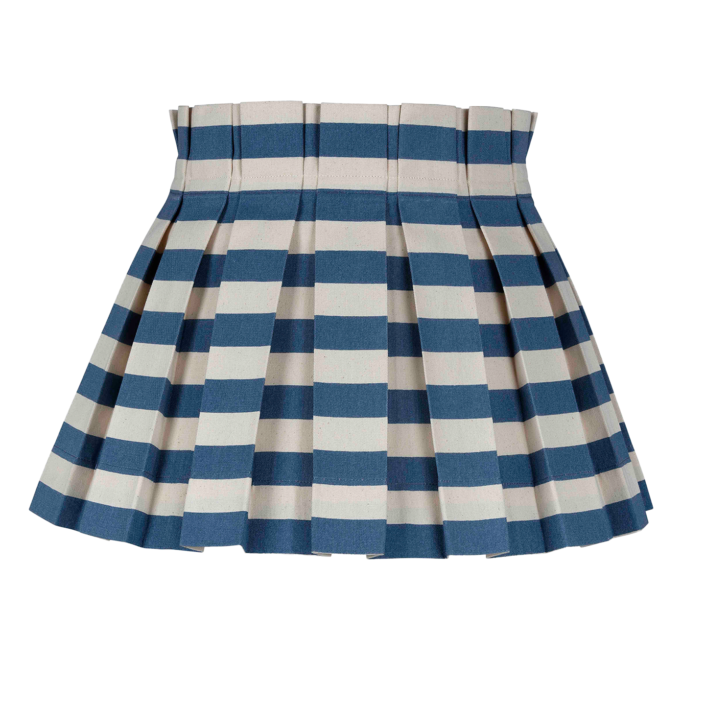 Tangier Denim Stripe Cotton Structured Box Pleat Lampshade