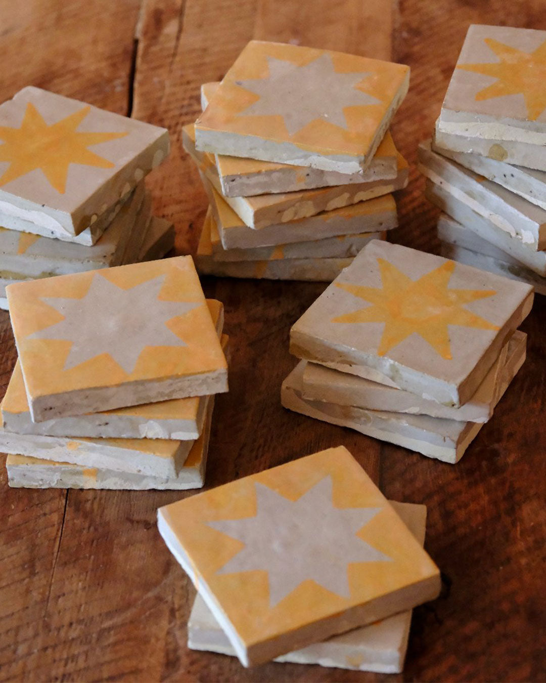 Cream on Yellow Star Tile m²