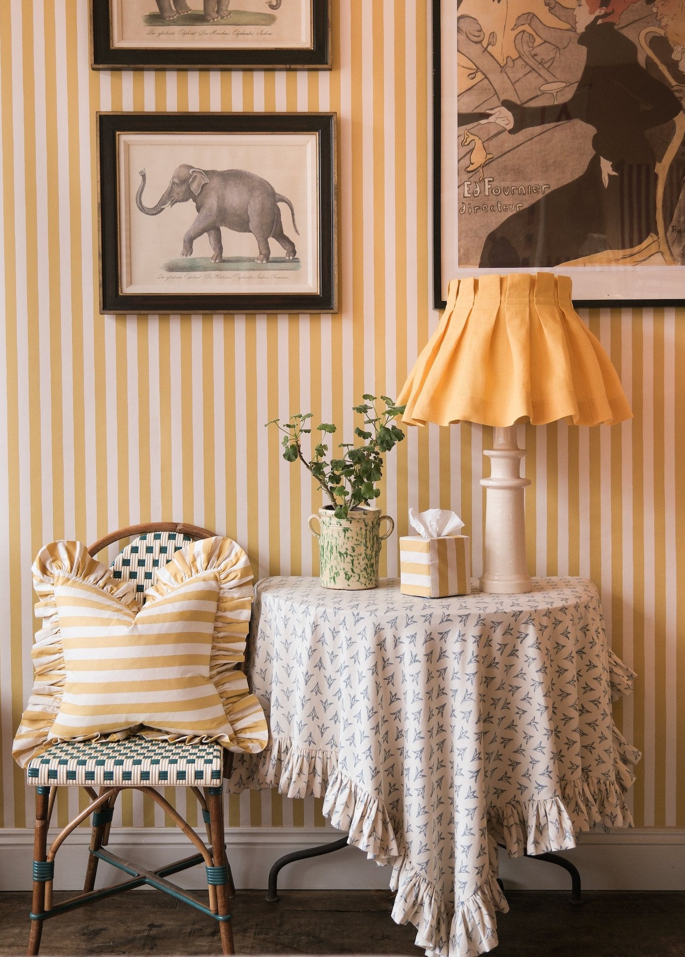 Turmeric Linen Loose Box Pleat Lampshade - Alice Palmer & Co